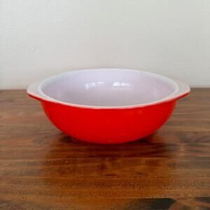 Vintage Pyrex Orange 2QT Round Casserole Dish Bowl #24